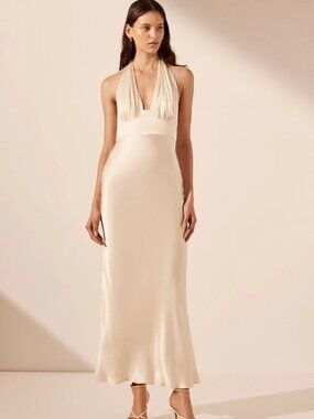 Shona Joy La Lune Halter Midi Dress (US 6)
